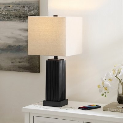 Safavieh Park Table Lamp With USB Port, Black