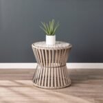 Southern Enterprises Furniture Kabra Outdoor Round Side Table, Brown