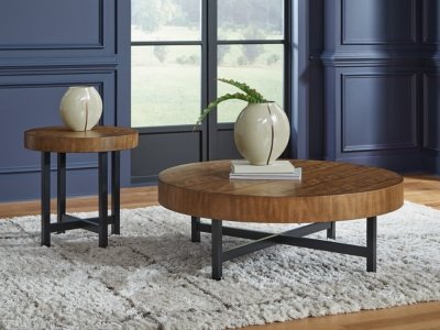 Steenlage Table (Set of 2), Brown/Black