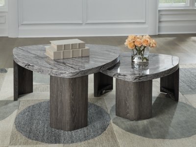 Surmour Stacked Coffee Table, Gray/Brown