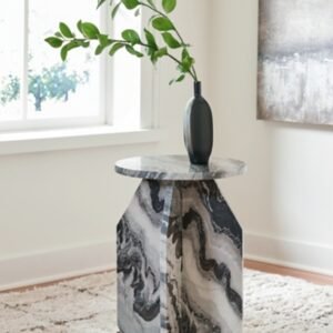Wrenlane Accent Table, Black/White/Taupe