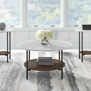 Wrenwich Table (Set of 3), Brown/Black/White