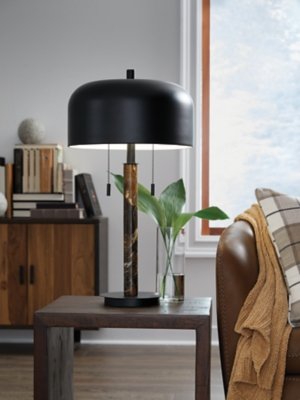 Alanbert Table Lamp, Brown/Black