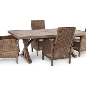 Beachcroft Outdoor Dining Table and 4 Chairs, Beige