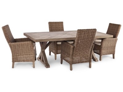 Beachcroft Outdoor Dining Table and 4 Chairs, Beige