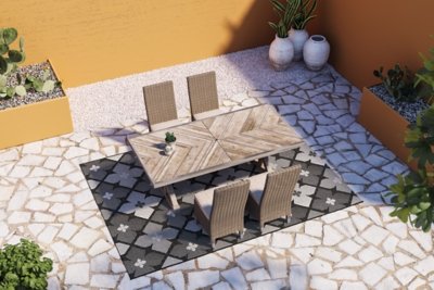Beachcroft Outdoor Dining Table and 4 Chairs, Beige