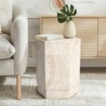 Empire Art Direct Mystic Mirage Accent Side Table, Beige