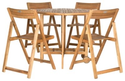 Halsted Outdoor Table and 4 Chairs (Set of 5) , Teak