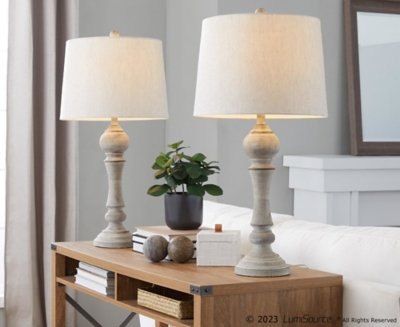 LumiSource Winston Table Lamp (Set of 2), Gray