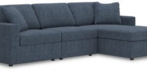 Modmax 3-Piece Performance Fabric Modular Sofa Chaise, Ink