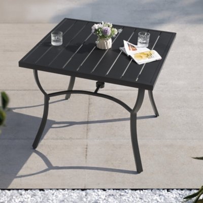 Nuu Garden Outdoor Square Dining Table, Black