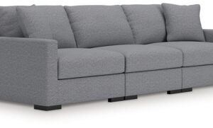 Omaha by Ashley 3-Piece Modular Performance Fabric Sofa, Salt and Pepper