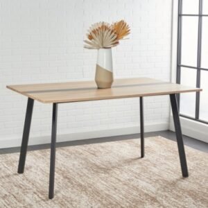 Safavieh Leith Dining Table, Natural/Black
