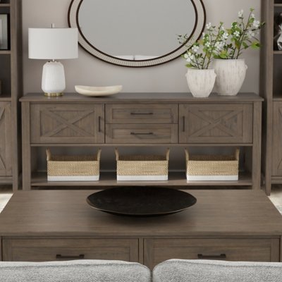 Simpli Home Ela Console Table, Smoky Brown