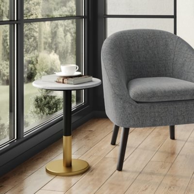 Simpli Home Evans Side Table, White