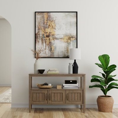 Simpli Home Lev Console Table, Smoky Brown