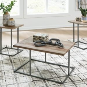 Albreane Table (Set of 3), Grayish Brown/Black