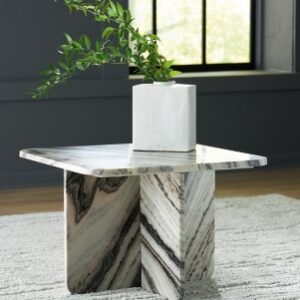 Baretton Accent Coffee Table, Black/White/Taupe