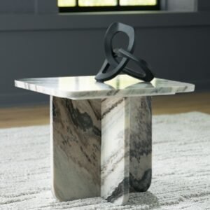 Baretton Small Accent Coffee Table, Black/White/Taupe