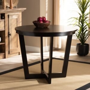 Baxton Studio Alayna Dining Table, Dark Brown, Wood
