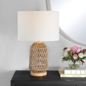 Exalted Living Casual Table Lamp, Wood Tone