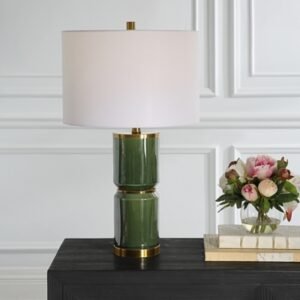 Exalted Living Cylinders Table Lamp, Green