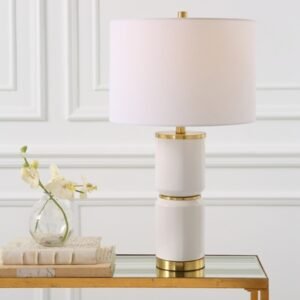 Exalted Living Cylinders Table Lamp, White