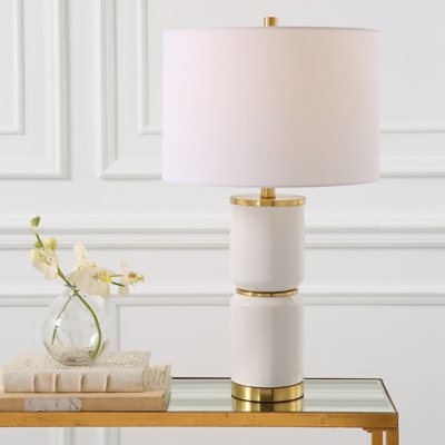 Exalted Living Cylinders Table Lamp, White