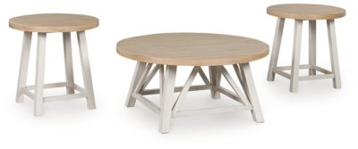 Fawndell Table (Set of 3), Antique White/Brown