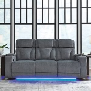 Forest Lake Performance Fabric Dual Power Reclining Sofa, Steel