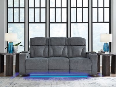 Forest Lake Performance Fabric Dual Power Reclining Sofa, Steel