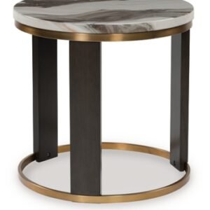 Jazmore End Table, Brown/Brass Finish