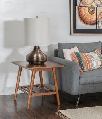 Linon Charlotte End Table, Walnut