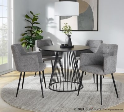 LumiSource Canary Dining Table, Black