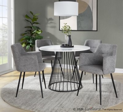 LumiSource Canary Dining Table, White
