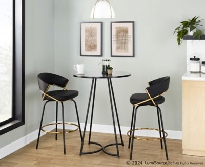 LumiSource Cece Counter Height Dining Table, Black