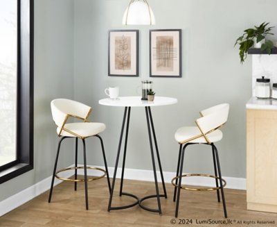 LumiSource Cece Counter Height Dining Table, White