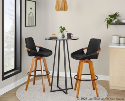 LumiSource Cosmo Counter Height Bar Table, Black/Brown
