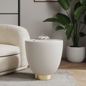 Manhattan Comfort Anderson Accent End Table, Cream
