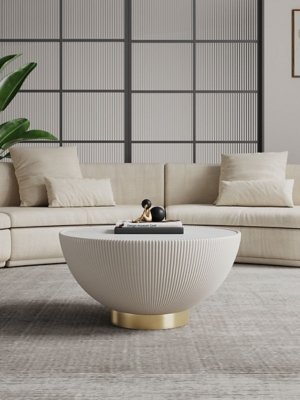 Manhattan Comfort Anderson Coffee Table, Cream