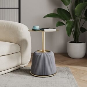 Manhattan Comfort Anderson Leatherette Accent End Table, Gray