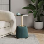 Manhattan Comfort Anderson Leatherette Accent End Table, Green