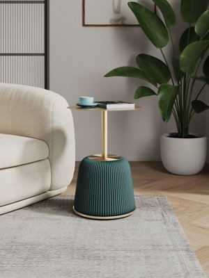 Manhattan Comfort Anderson Leatherette Accent End Table, Green
