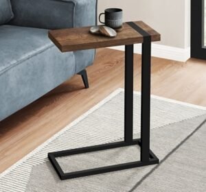 Monarch Specialties Modern C-Shape Accent Table, Brown