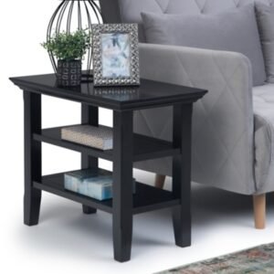 Simpli Home Acadian Narrow Accent Side Table, Black