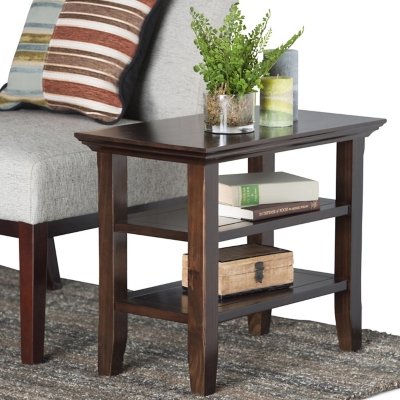 Simpli Home Acadian Narrow Accent Side Table, Brunette Brown