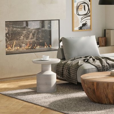 Simpli Home Haynes Accent Table, White Wash