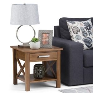 Simpli Home Kitchener End Table, Medium Saddle Brown