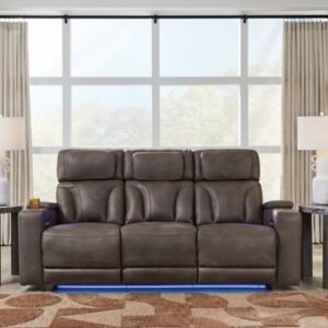 Warrior Peak Dual Power Reclining Sofa, Umber
