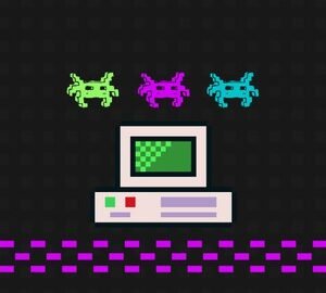 Build an 8-bit website using Bootstrap and Javascript.